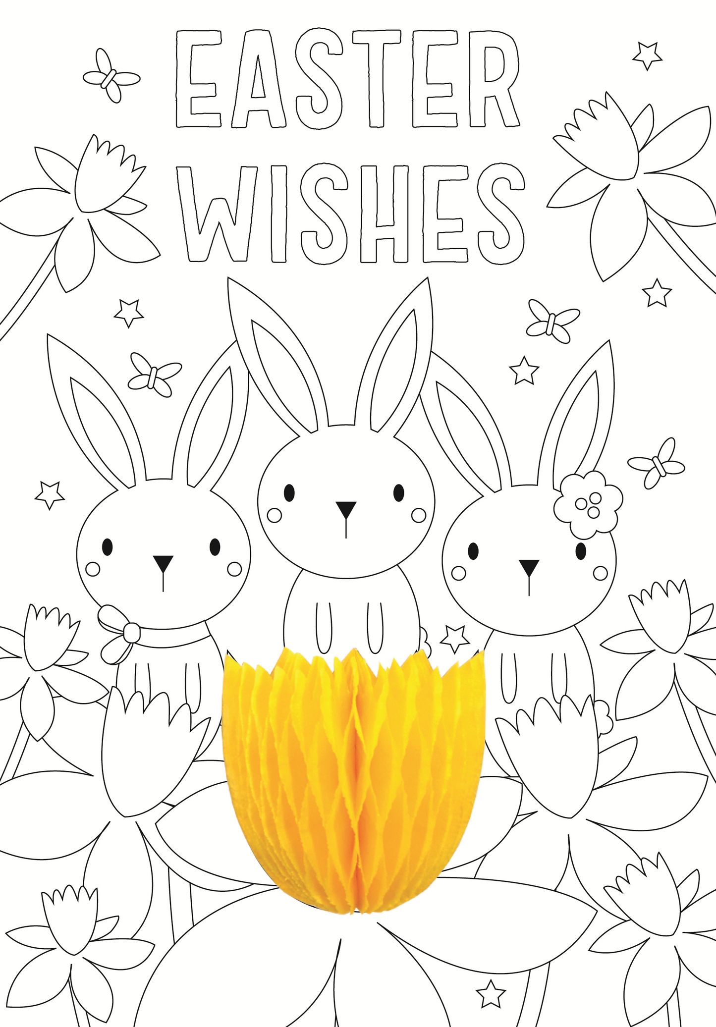 Easter Wishes Colour-Me-In Easter Activity Card With Honeycomb