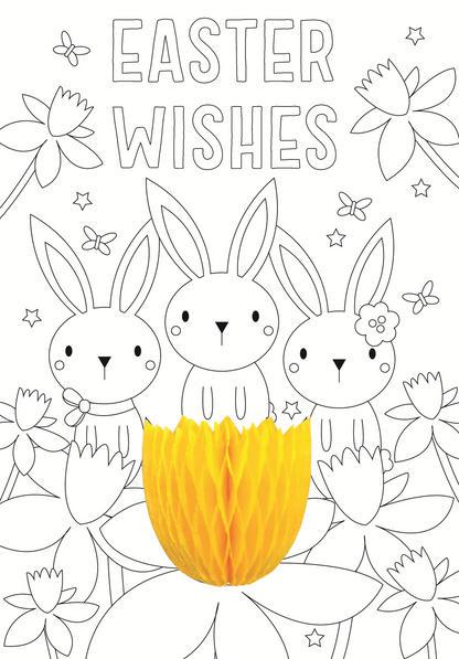 Easter Wishes Colour-Me-In Easter Activity Card With Honeycomb