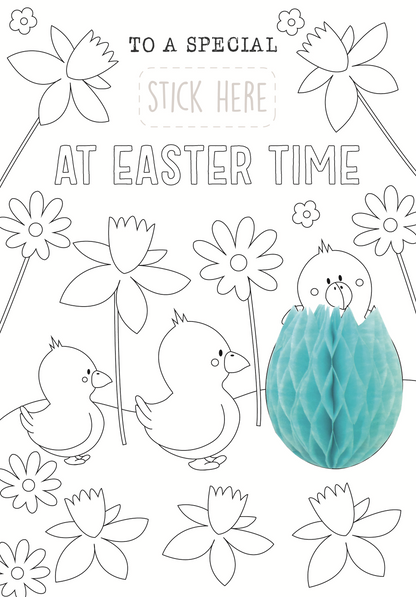 Multi-Caption Colour-Me-In Easter Activity Card With Honeycomb