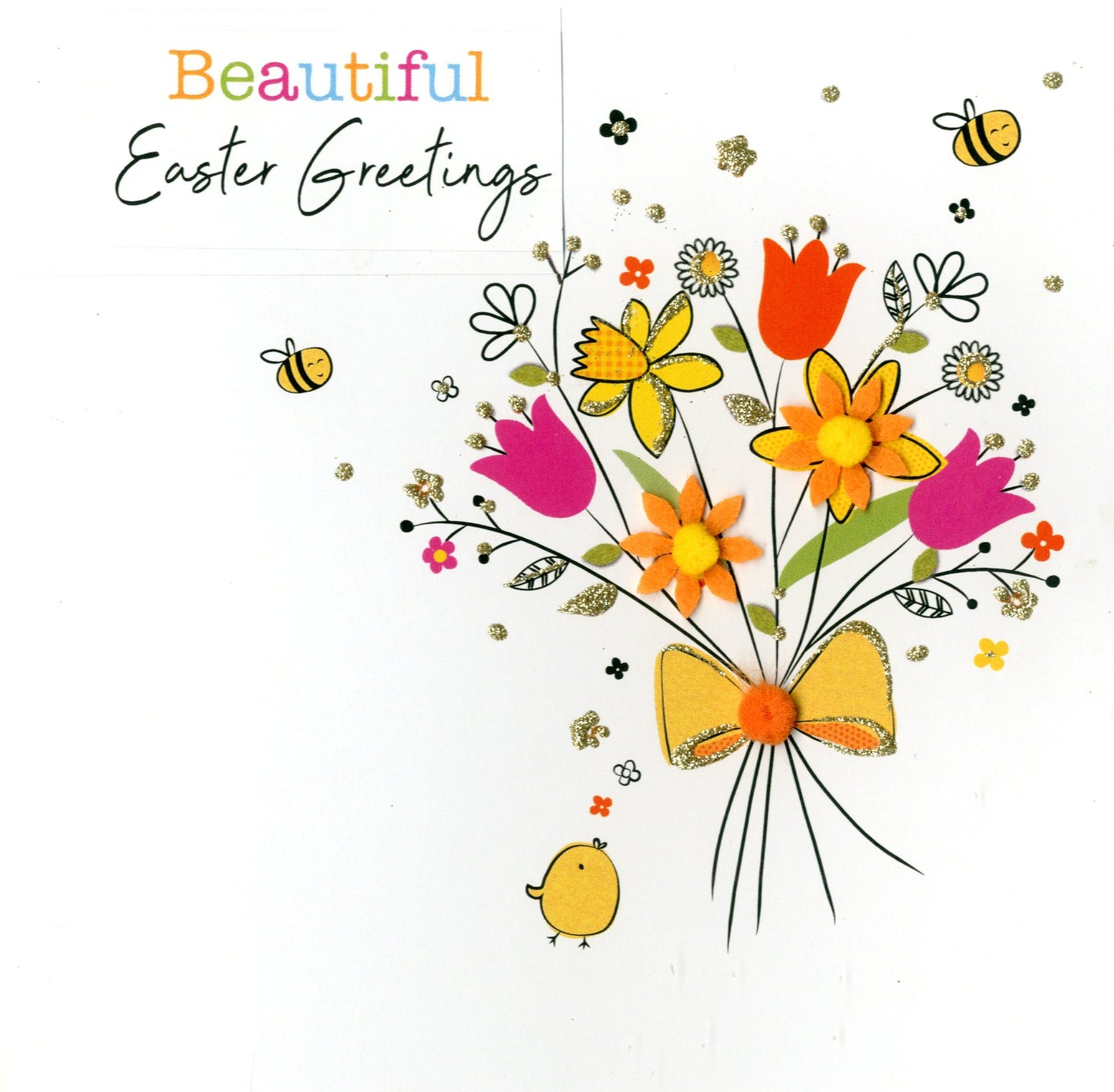 Hand-Finished Beautiful Easter Greetings Easter Greeting Card