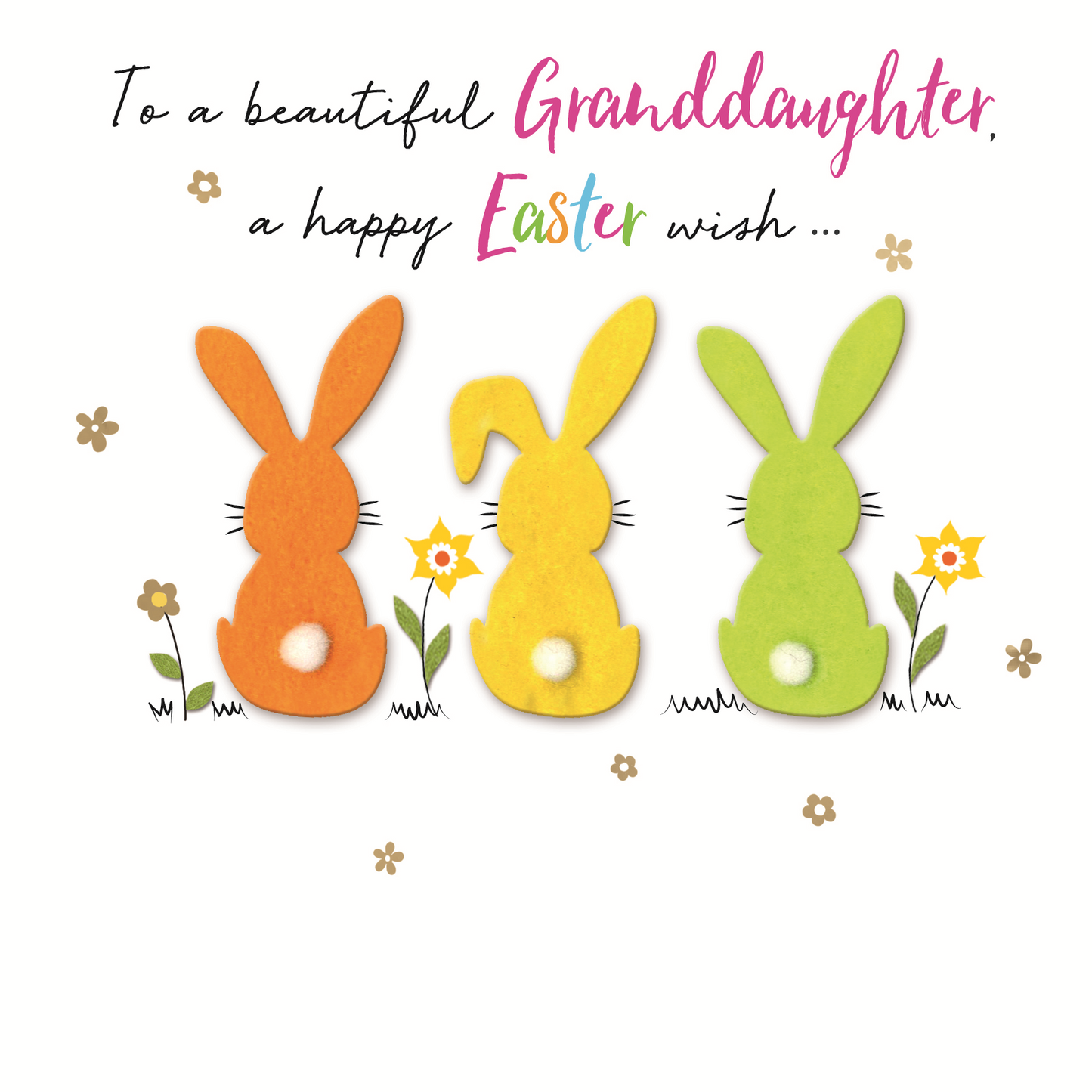 Granddaughter Bunnies Hand-Finished Easter Greeting Card