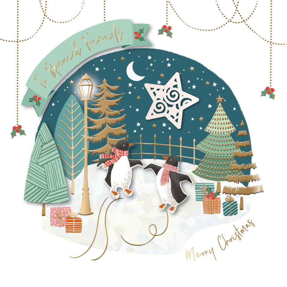 To Special Friends Embellished Christmas Greeting Card