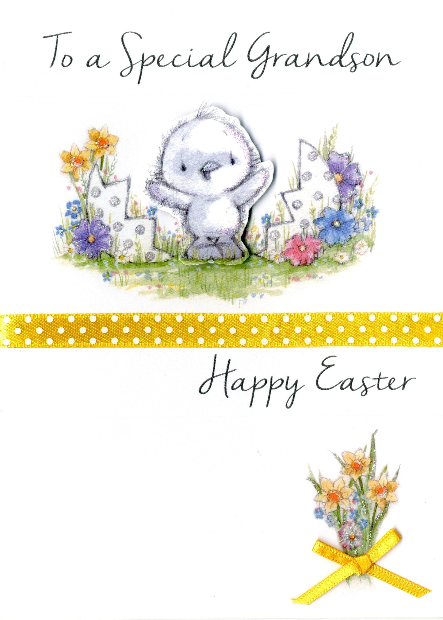 Grandson Easter Greeting Card Embellished Hand-Finished Card