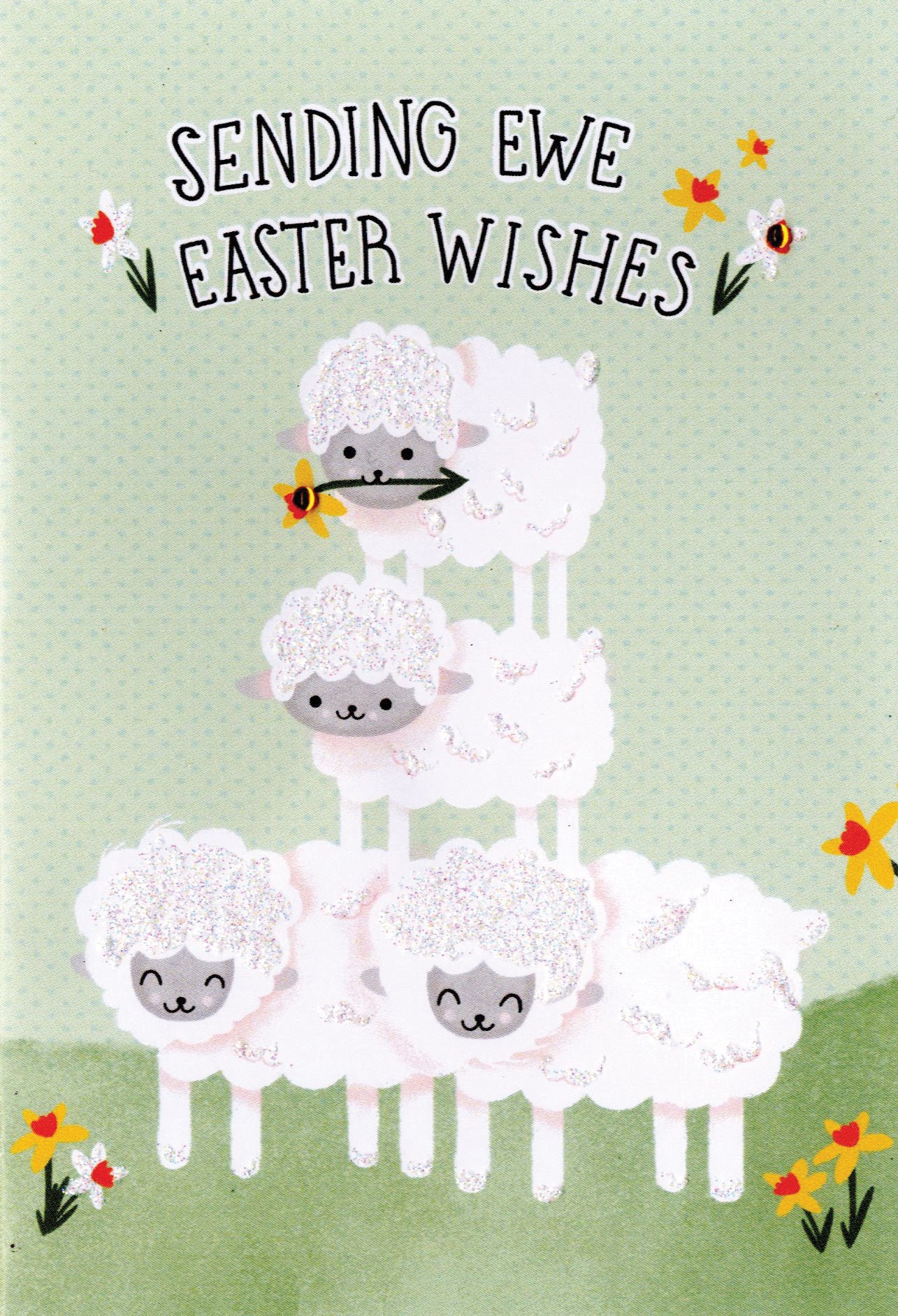 Sending Ewe Easter Wishes Card Cute Hello You Embellished Card