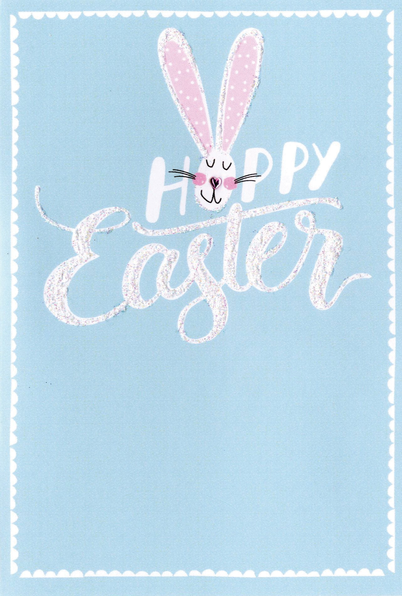 Hoppy Easter Card Cute Bunny Hello You Embellished Card