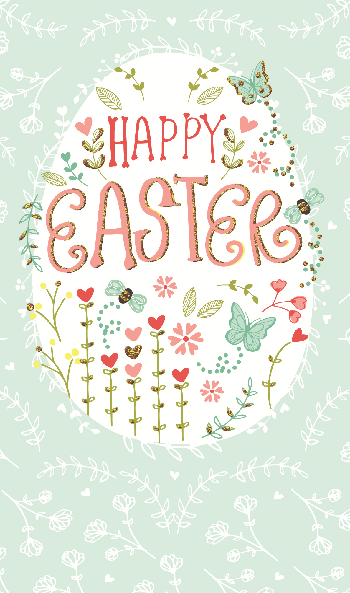 Happy Easter Decorated Egg Money Wallet Easter Greeting Card