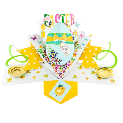 Happy Easter Decorated Easter Egg Pop Up Greeting Card