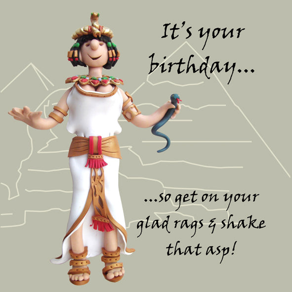 Shake That Asp Funny Olde Worlde Birthday Card