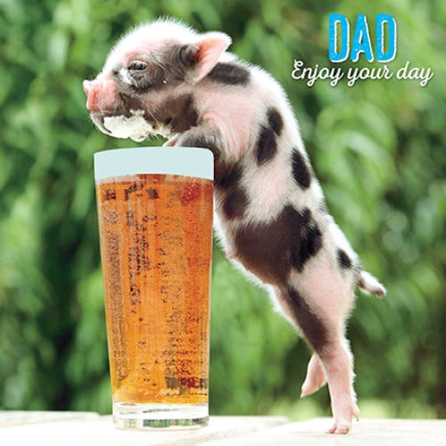 Pint & Piglet Happy Father's Day Greeting Card