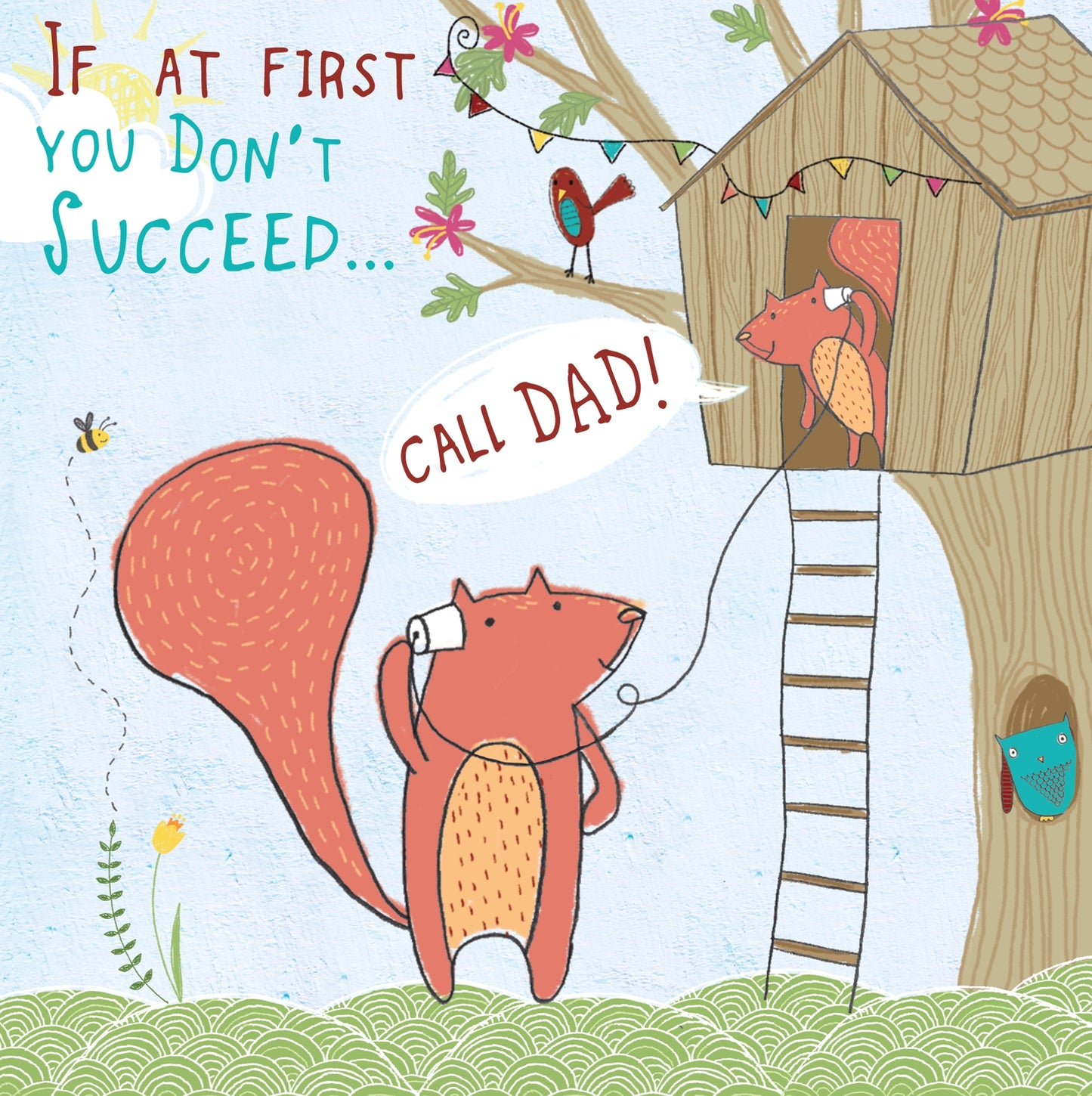 Call Dad Father's Day Forest Friends Greeting Card