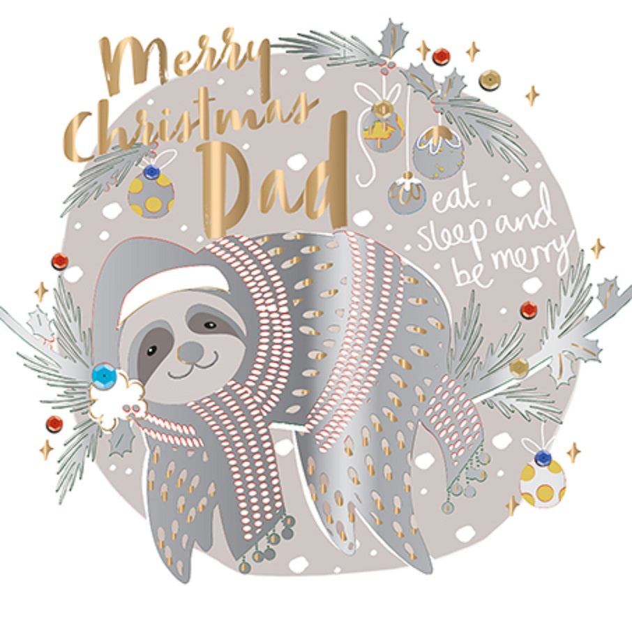 Merry Christmas Dad Foiled Christmas Greeting Card