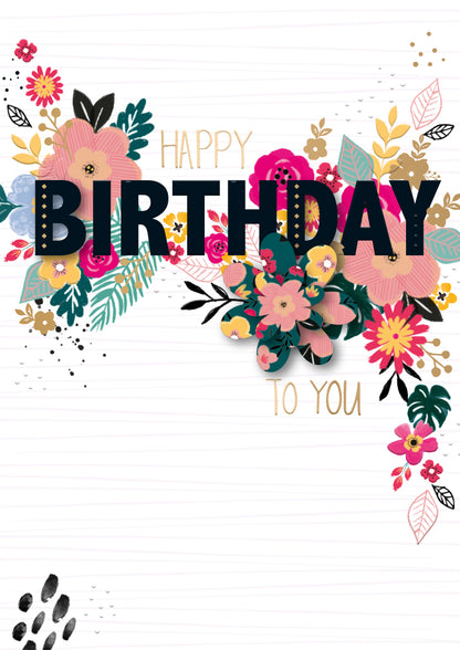 Fold Out Flower Petals Birthday Greeting Card