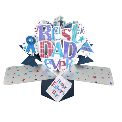Best Dad Happy Father's Day Pop-Up Greeting Card