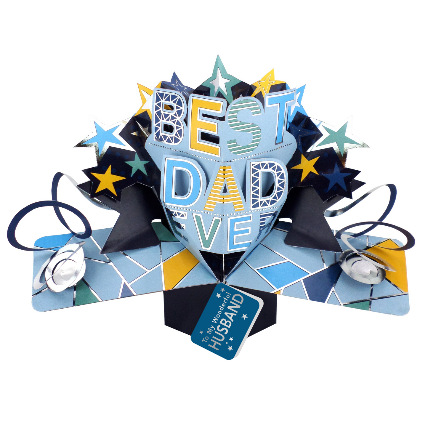 Wonderful Husband Best Dad Ever Pop Up Card