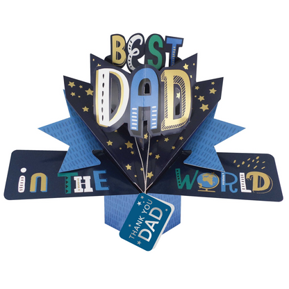 Thank You Dad Best Dad In The World Pop Up Card