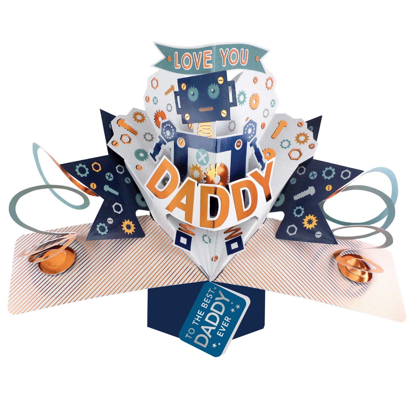 The Best Daddy Ever Robot Daddy Pop Up Card