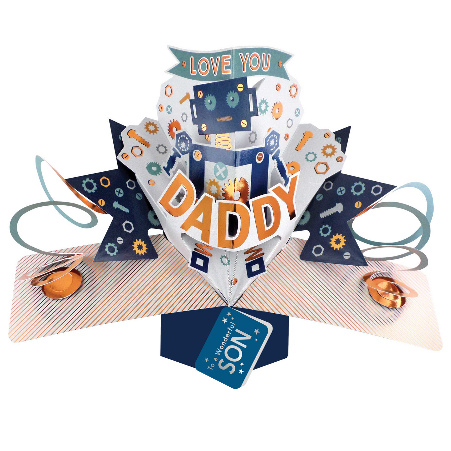 To A Wonderful Son Robot Daddy Pop Up Card