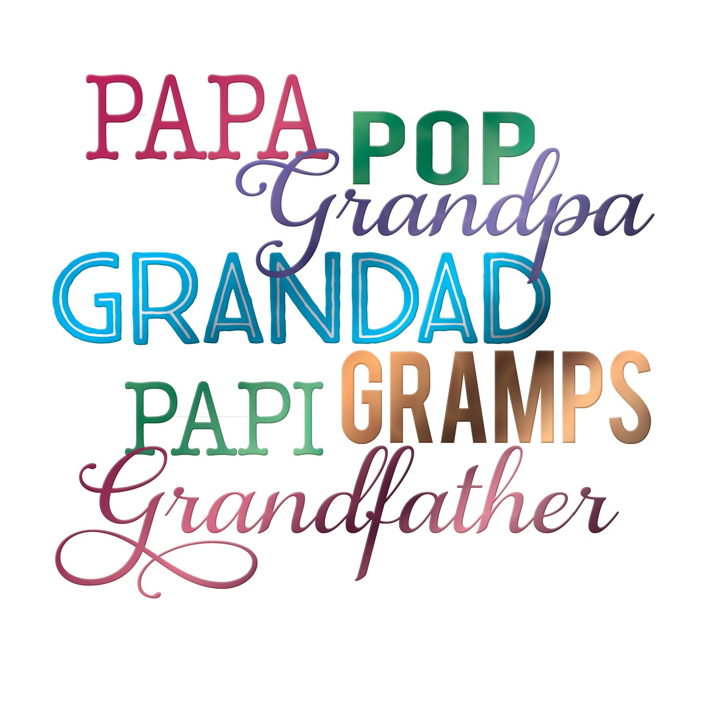Grandfather Father's Day Square Script Greeting Card