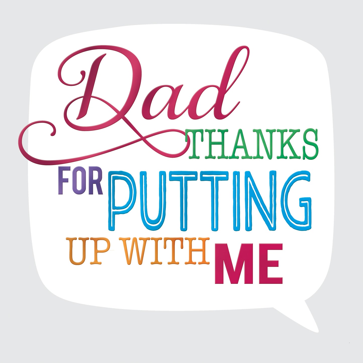 Thanks Dad Father's Day Square Script Greeting Card