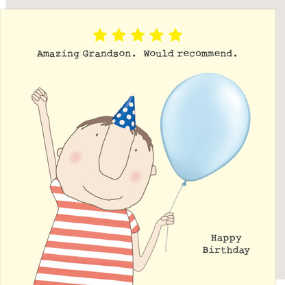 Rosie Made A Thing Five Star Grandson Birthday Card