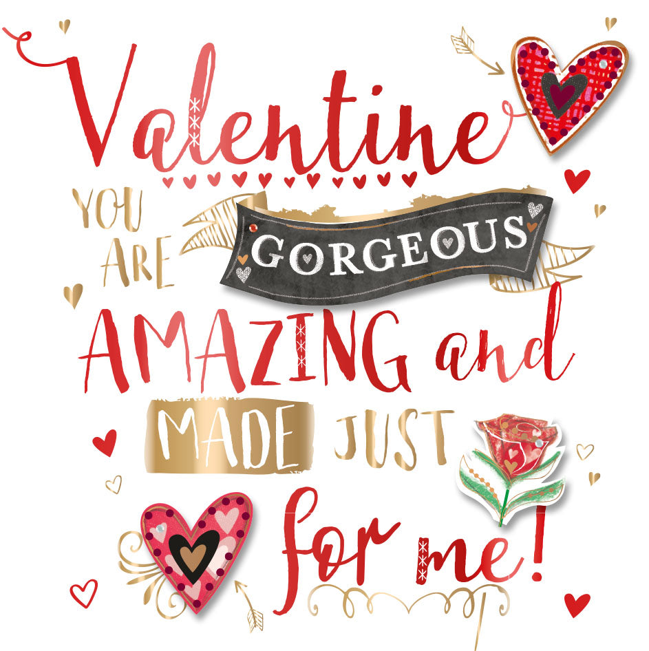 Gorgeous & Amazing Valentine's Message Handmade Valentine's Day Card