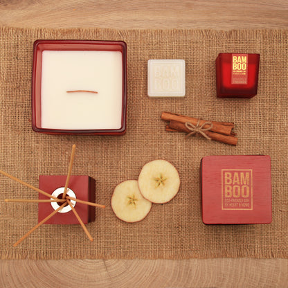 Heart & Home Bamboo Spiced Apple and Cinnamon Centrepiece Candle
