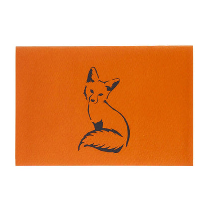 3D Fox Orange & Black Pop Up Greeting Card