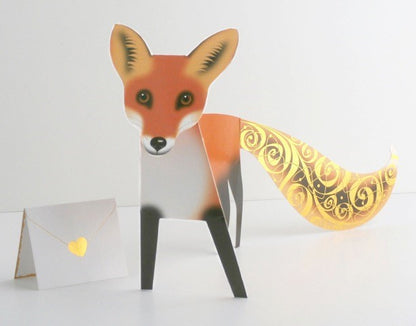Fox 3D Special Delivery Animal Greeting Card