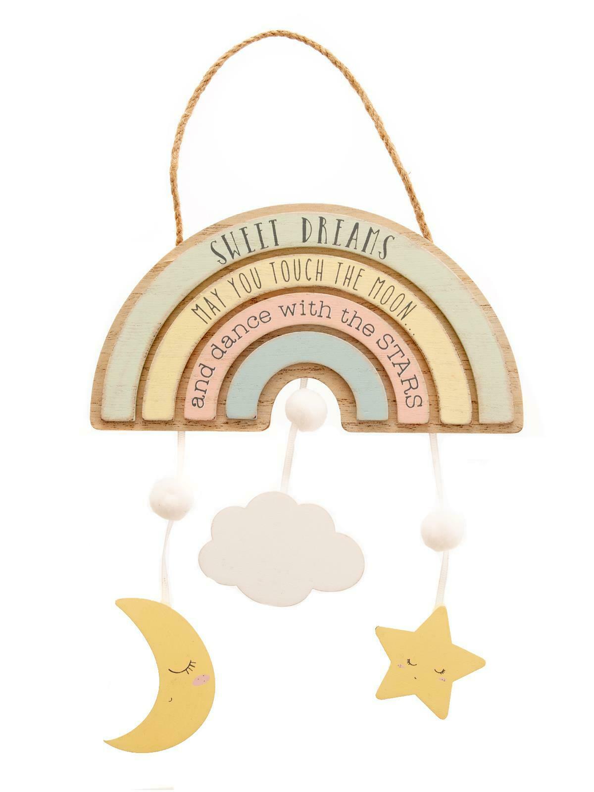 Petit Cheri Sweet Dreams Rainbow Hanging Plaque