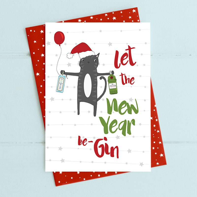 Let The New Year Be-Gin Christmas Card Gin-gle Bells Collection