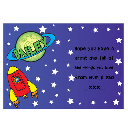 Personalised Space Card Add Any Name - Personalise It!