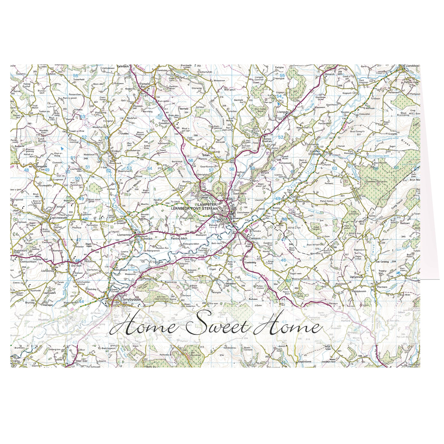 Personalised Present Day Map Card Add Any Name - Personalise It!