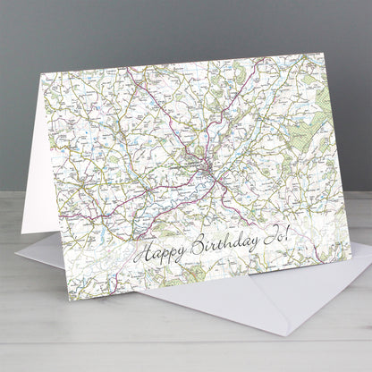 Personalised Present Day Map Card Add Any Name - Personalise It!