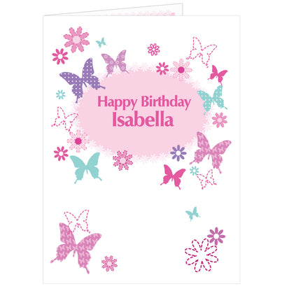 Personalised Butterfly Card Add Any Name - Personalise It!