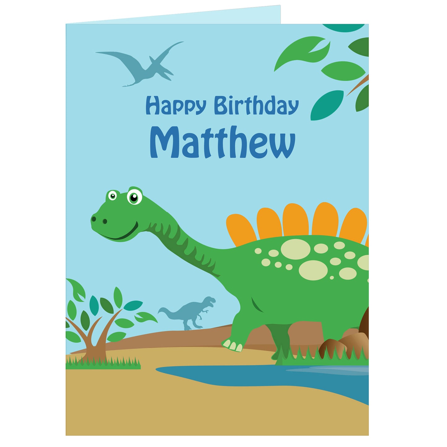 Personalised Dinosaur Card Add Any Name - Personalise It!