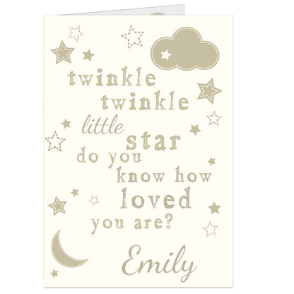 Personalised Twinkle Twinkle Card Add Any Name - Personalise It!