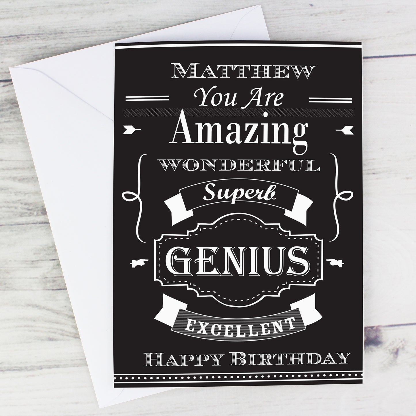 Personalised Vintage Typography Card Add Any Name - Personalise It!