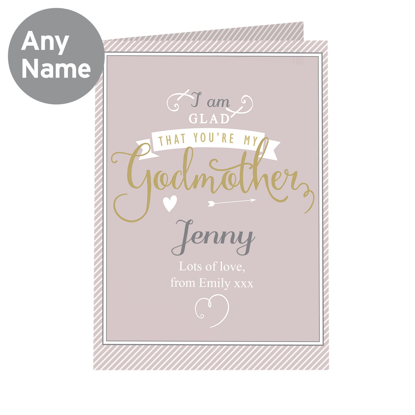 Personalised I Am Glad... Godmother Card Add Any Name - Personalise It!