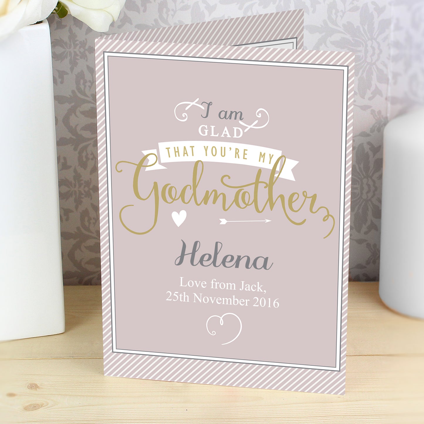 Personalised I Am Glad... Godmother Card Add Any Name - Personalise It!