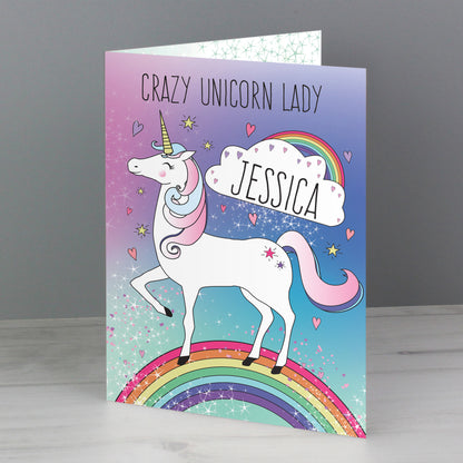 Personalised Unicorn Card Add Any Name - Personalise It!