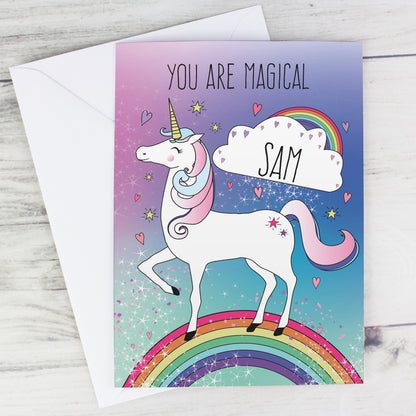Personalised Unicorn Card Add Any Name - Personalise It!