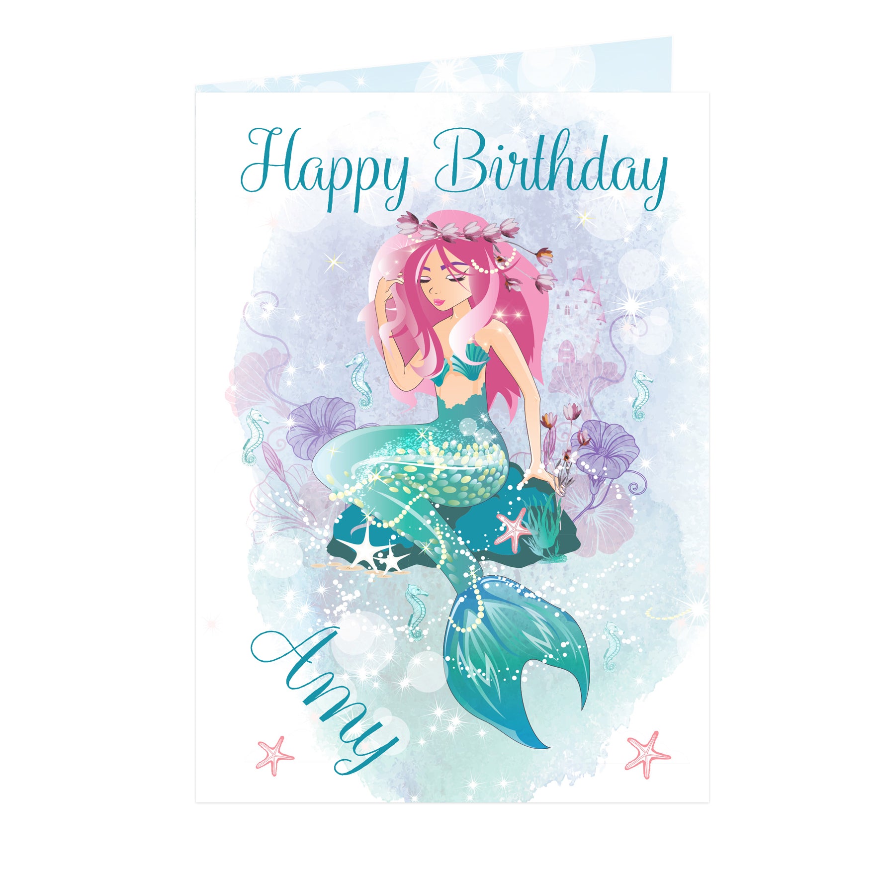 Personalised Mermaid Card Add Any Name - Personalise It! – Love Kate's