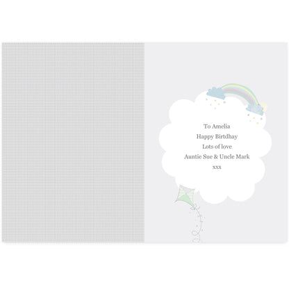 Personalised Hessian Giraffe & Elephant Card Add Any Name - Personalise It!