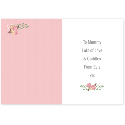 Personalised Floral Bouquet Mother's Day Card Add Any Name - Personalise It!