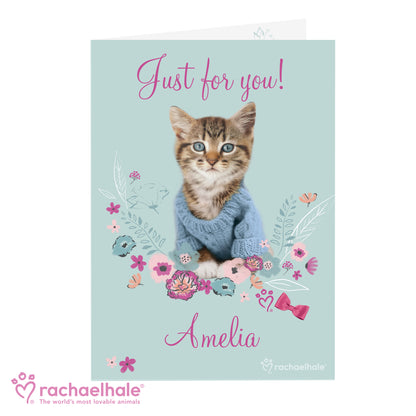 Personalised Rachael Hale Cute Kitten Card Add Any Name - Personalise It!
