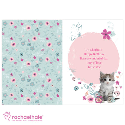 Personalised Rachael Hale Cute Kitten Card Add Any Name - Personalise It!