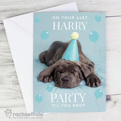 Personalised Rachael Hale 'Party 'Til You Drop' Card Add Any Name - Personalise It!