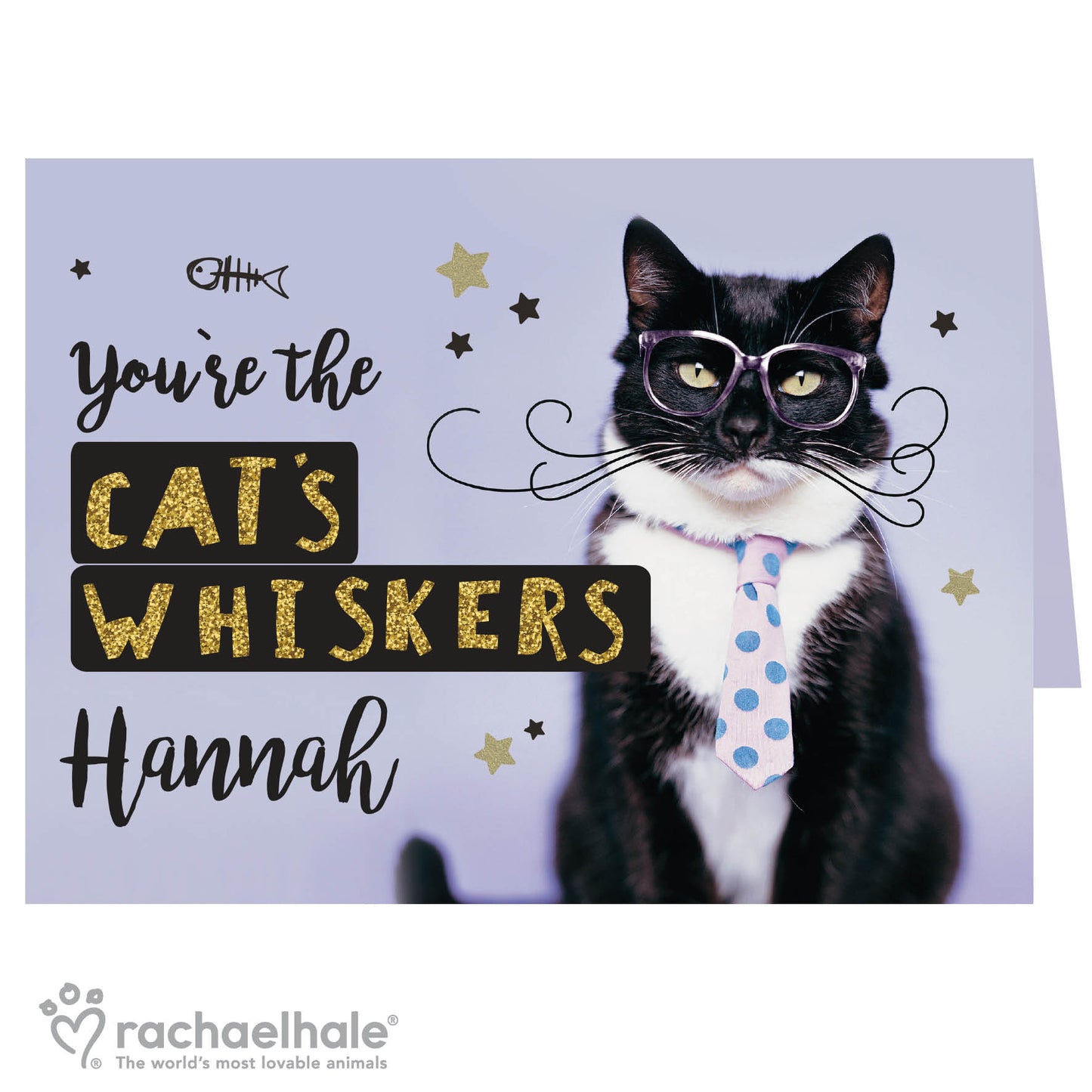 Personalised Rachael Hale Youre the Cats Whiskers Card Add Any Name - Personalise It!