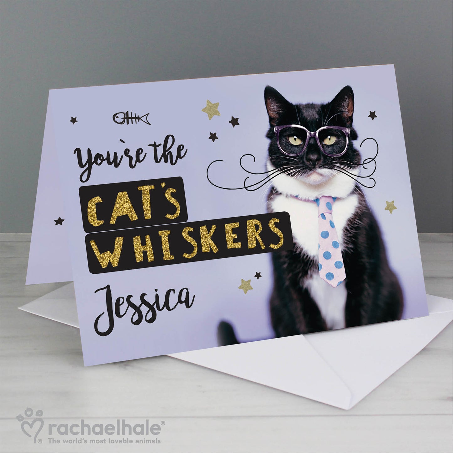 Personalised Rachael Hale Youre the Cats Whiskers Card Add Any Name - Personalise It!