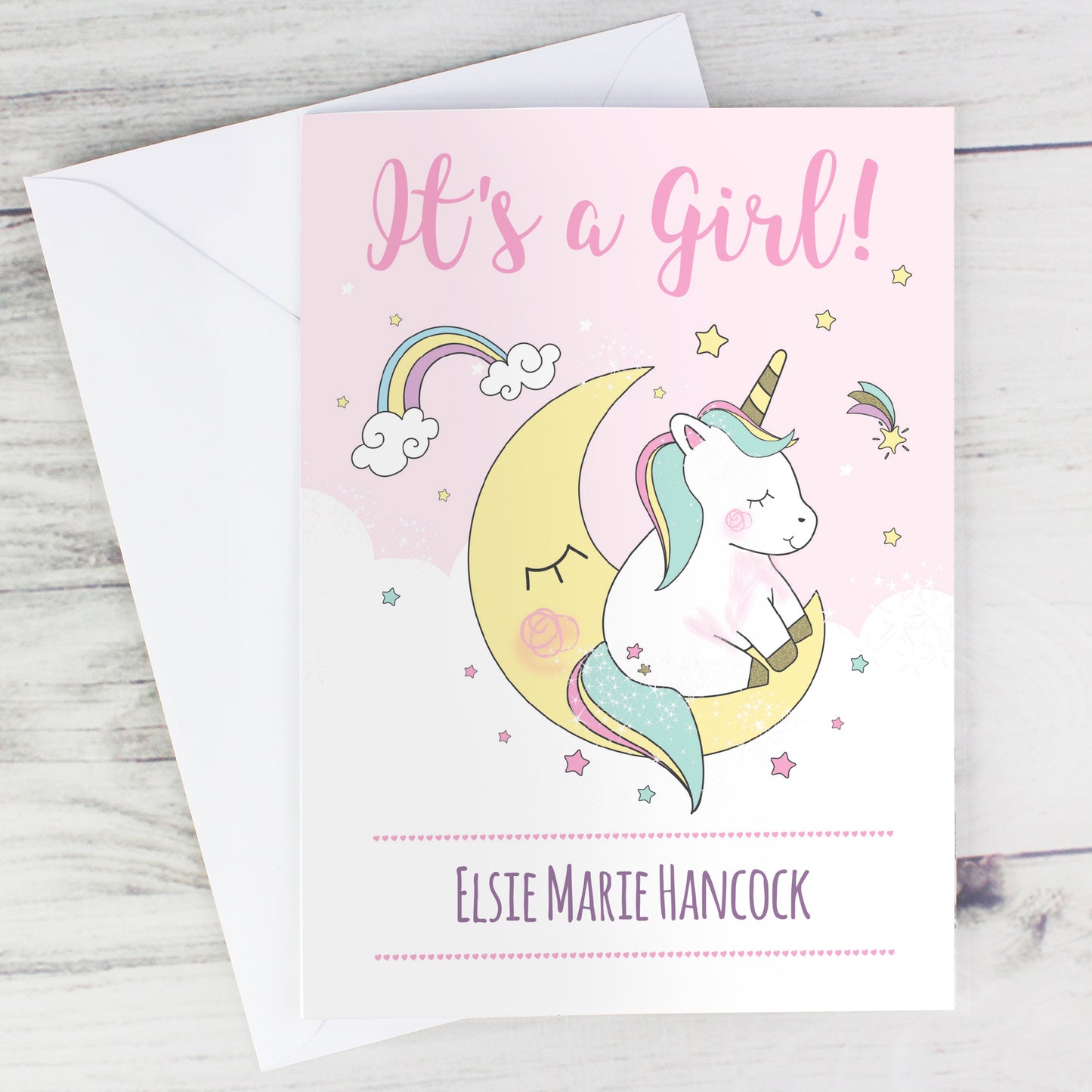 Personalised Baby Unicorn Card Add Any Name - Personalise It!